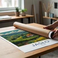 Jaslo Poster - Poland Travel Art - Lush Vineyard Landscape Home Decor