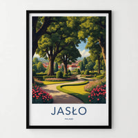 Jaslo Poster - Poland Travel Art - Manicured Garden Pathway Home Decor