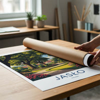Jaslo Poster - Poland Travel Art - Manicured Garden Pathway Home Decor