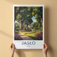 Jaslo Poster - Poland Travel Art - Manicured Garden Pathway Home Decor