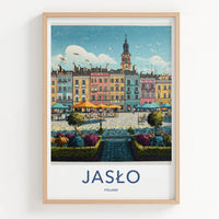 Jaslo Poster - Poland Travel Art - Picturesque City Square Home Decor