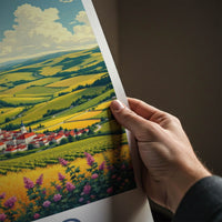 Jaslo Poster - Poland Travel Art - Rolling Fields Village Home Decor
