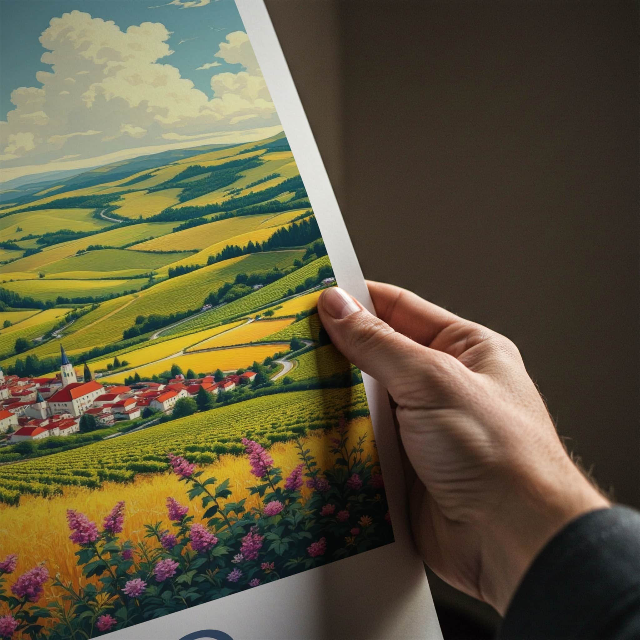 Jaslo Poster - Poland Travel Art - Rolling Fields Village Home Decor