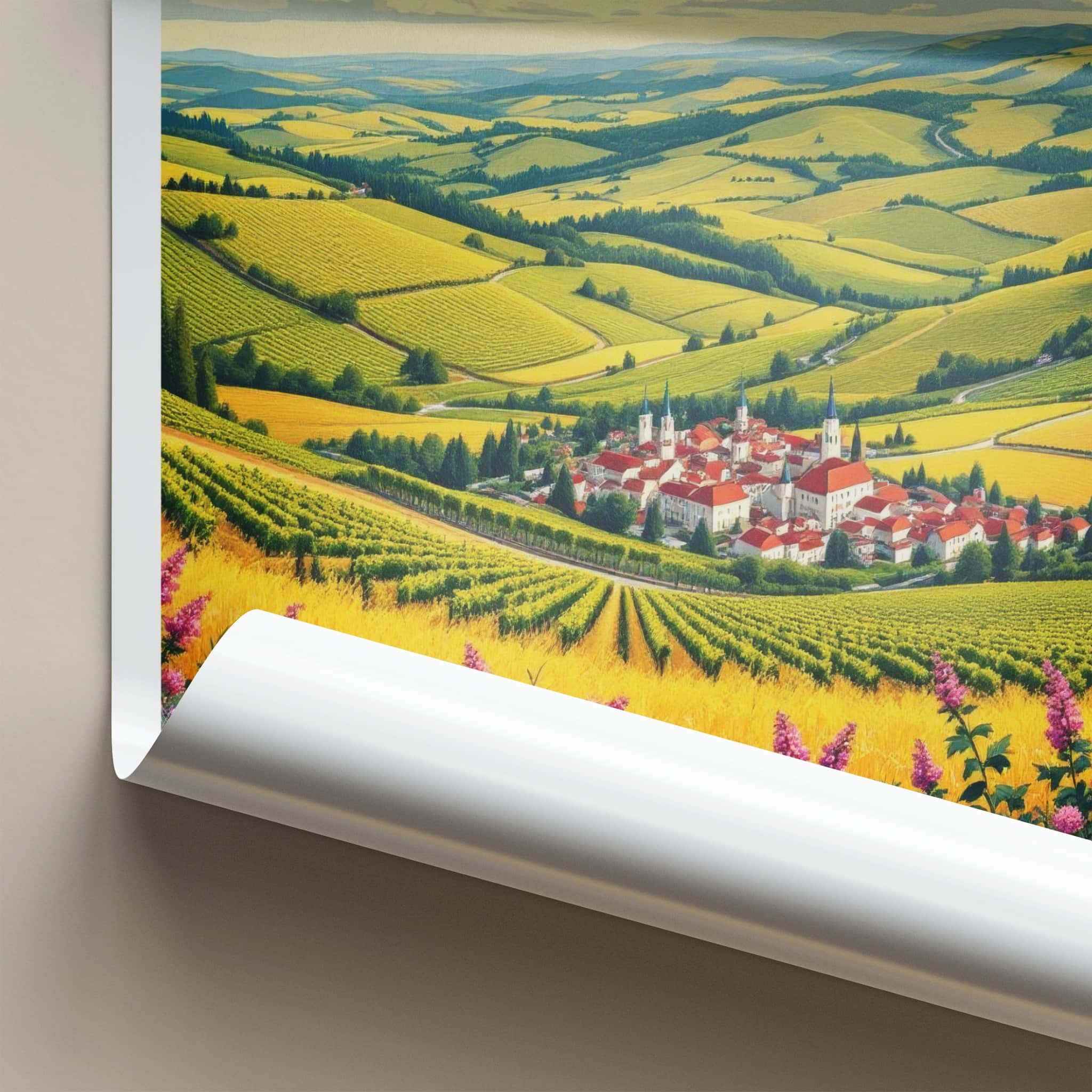 Jaslo Poster - Poland Travel Art - Rolling Fields Village Home Decor