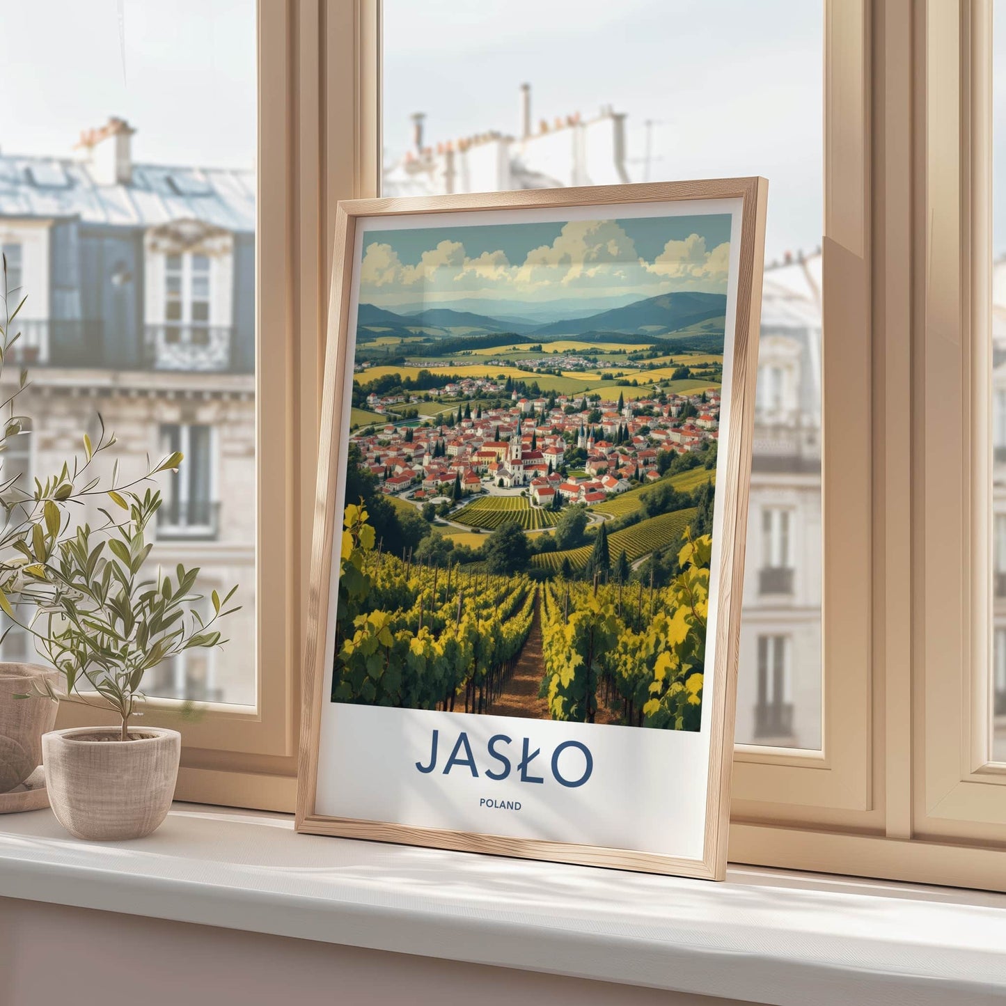 Jaslo Poster - Poland Travel Art - Rolling Hills Vineyards Home Decor