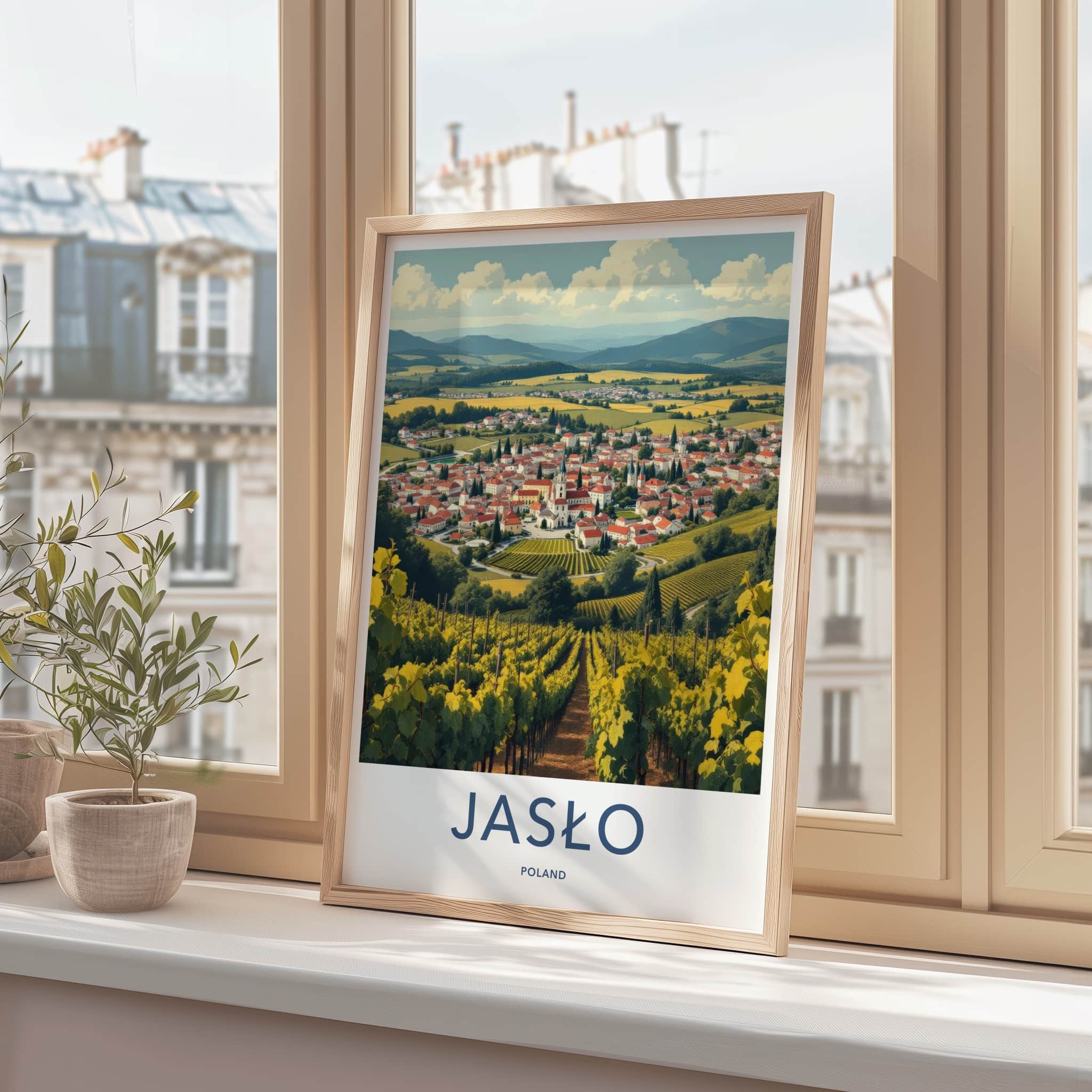Jaslo Poster - Poland Travel Art - Rolling Hills Vineyards Home Decor