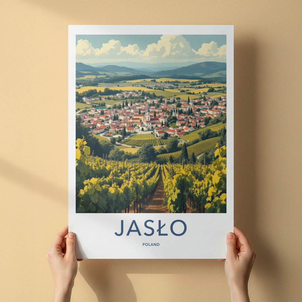 Jaslo Poster - Poland Travel Art - Rolling Hills Vineyards Home Decor