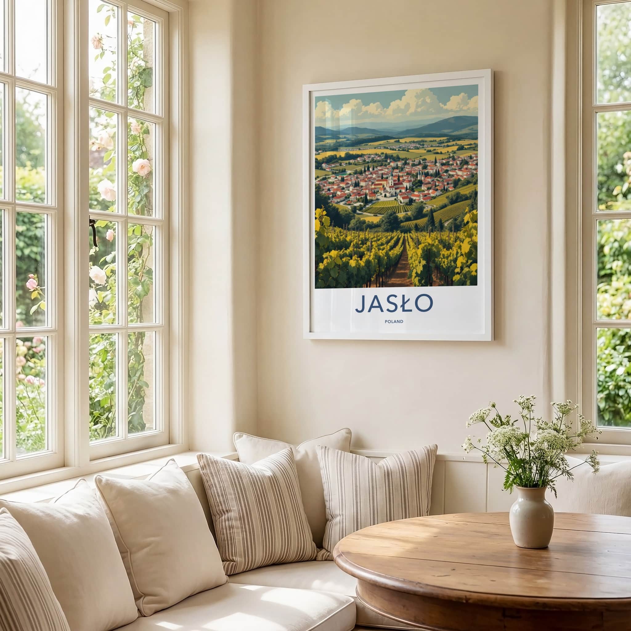 Jaslo Poster - Poland Travel Art - Rolling Hills Vineyards Home Decor