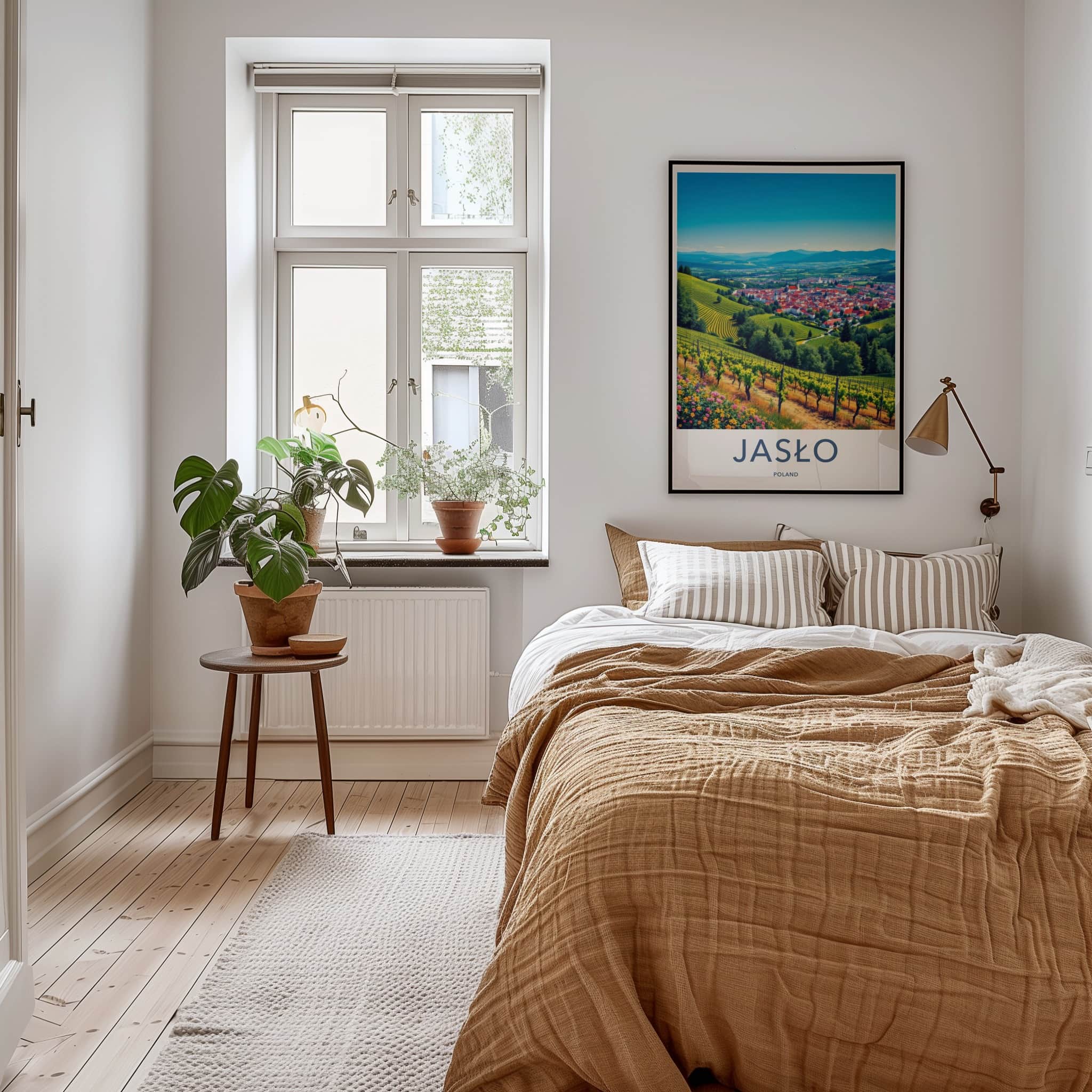 Jaslo Poster - Poland Travel Art - Rolling Vineyard Town Home Decor