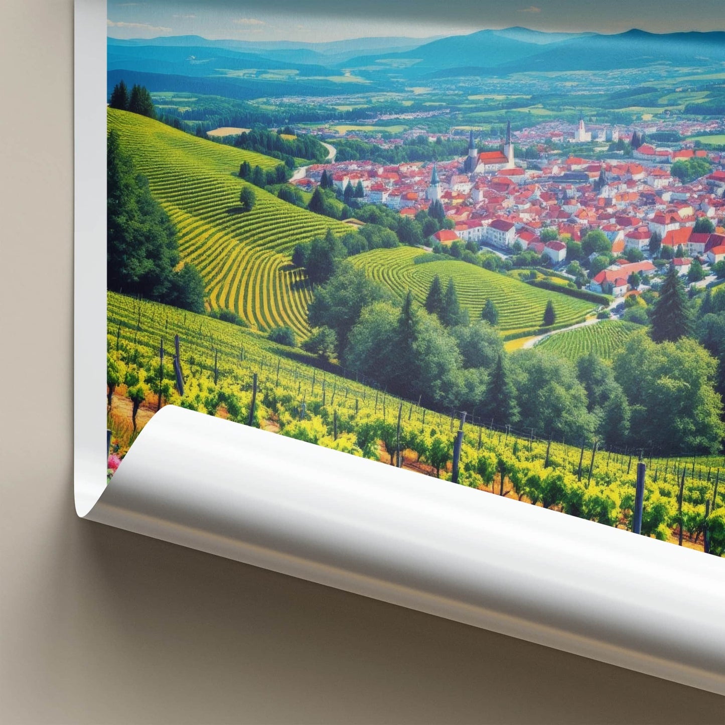 Jaslo Poster - Poland Travel Art - Rolling Vineyard Town Home Decor