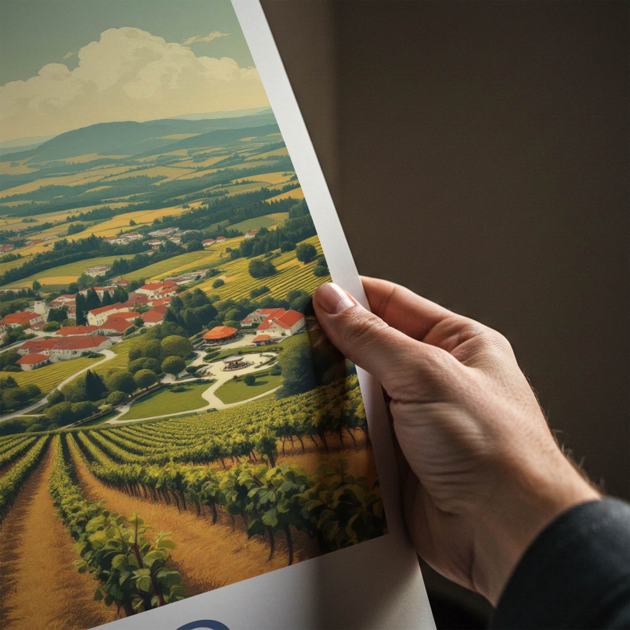 Jaslo Poster - Poland Travel Art - Rolling Vineyard Village Home Decor