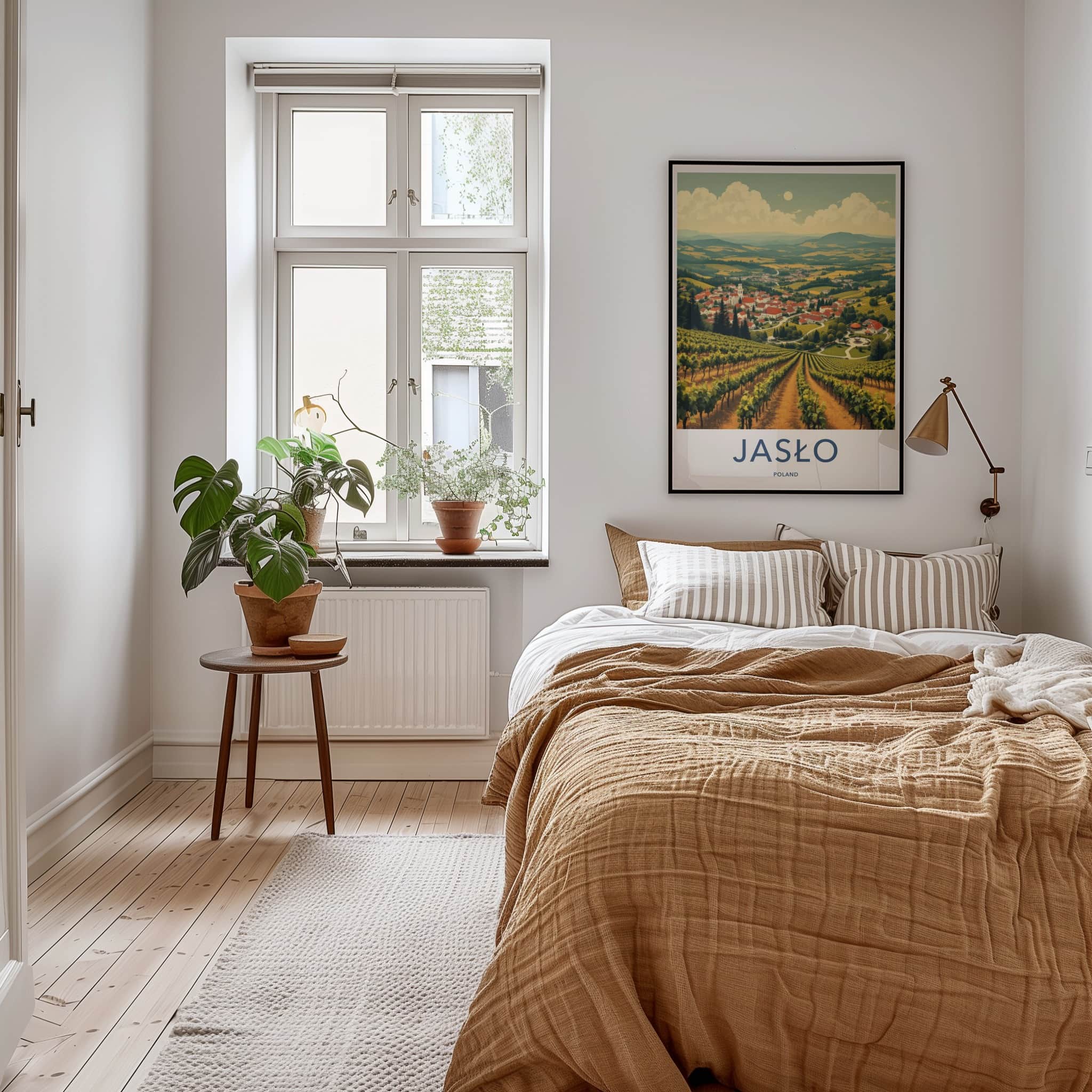 Jaslo Poster - Poland Travel Art - Rolling Vineyard Village Home Decor