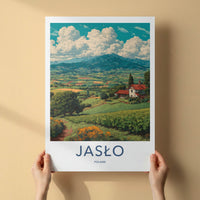 Jaslo Poster - Poland Travel Art - Vibrant Green Landscape Home Decor