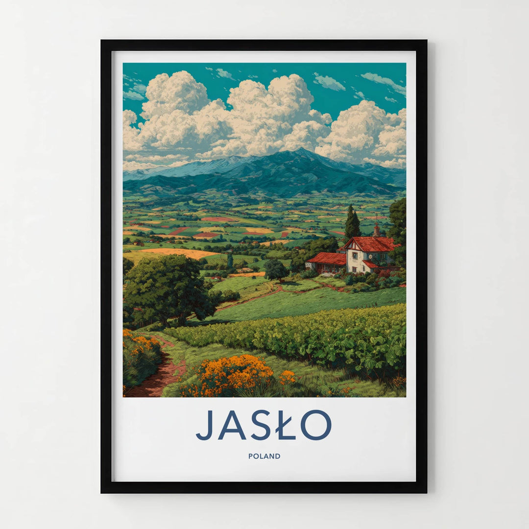 Jaslo Poster - Poland Travel Art - Vibrant Green Landscape Home Decor