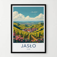 Jaslo Poster - Poland Travel Art - Vineyard Valley Village Home Decor