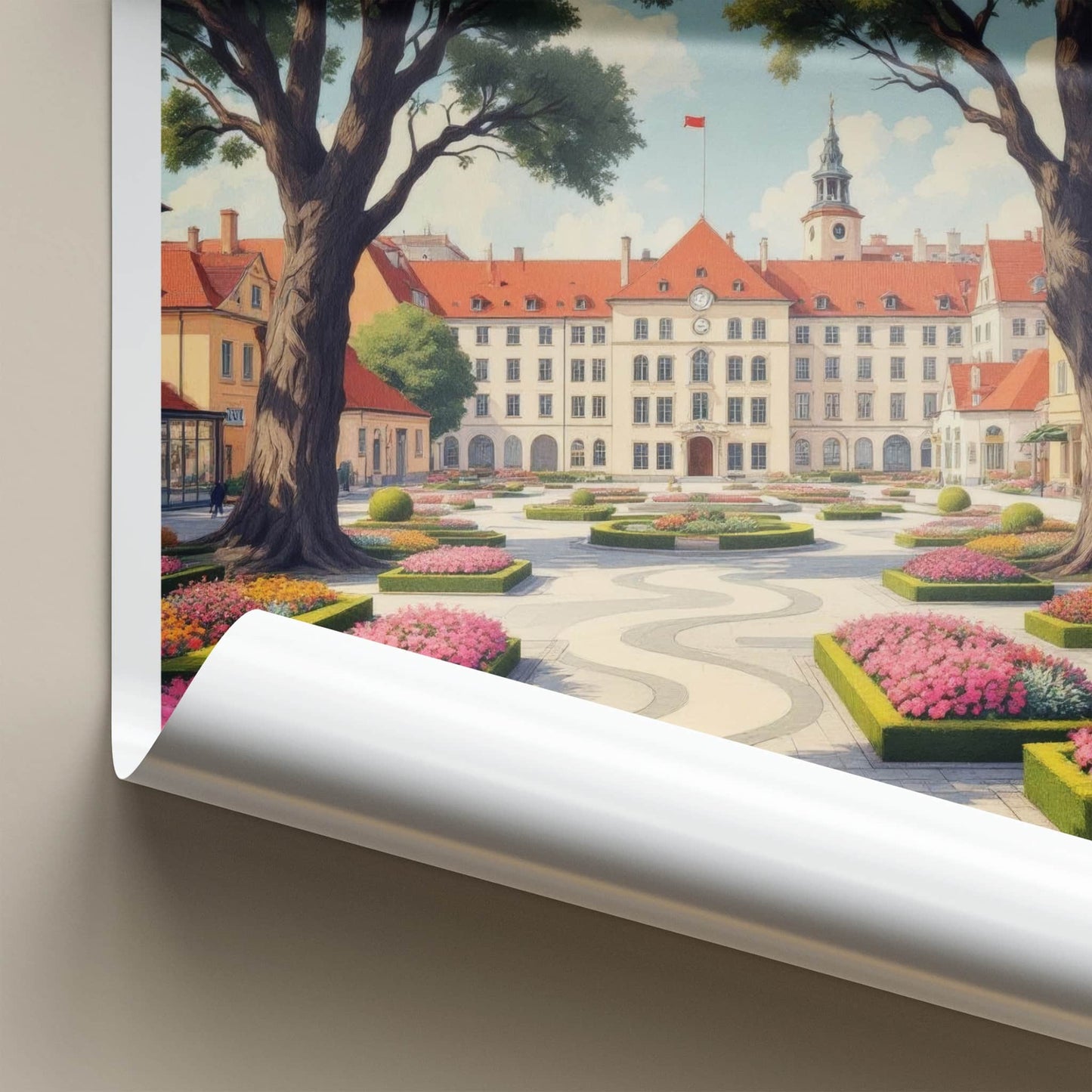 Jaslo Poster - Poland Travel Print - Grand Square Blossom Home Decor