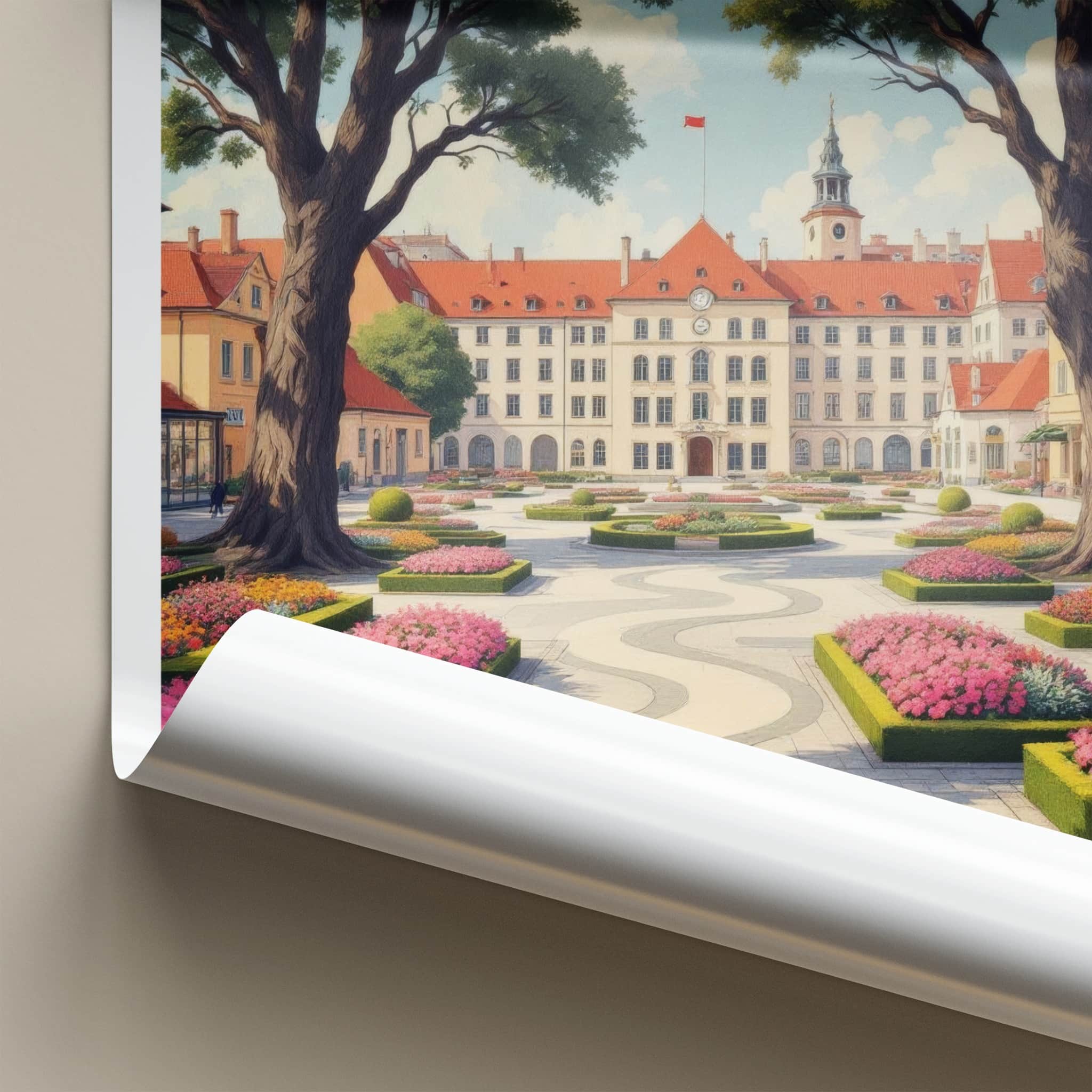 Jaslo Poster - Poland Travel Print - Grand Square Blossom Home Decor