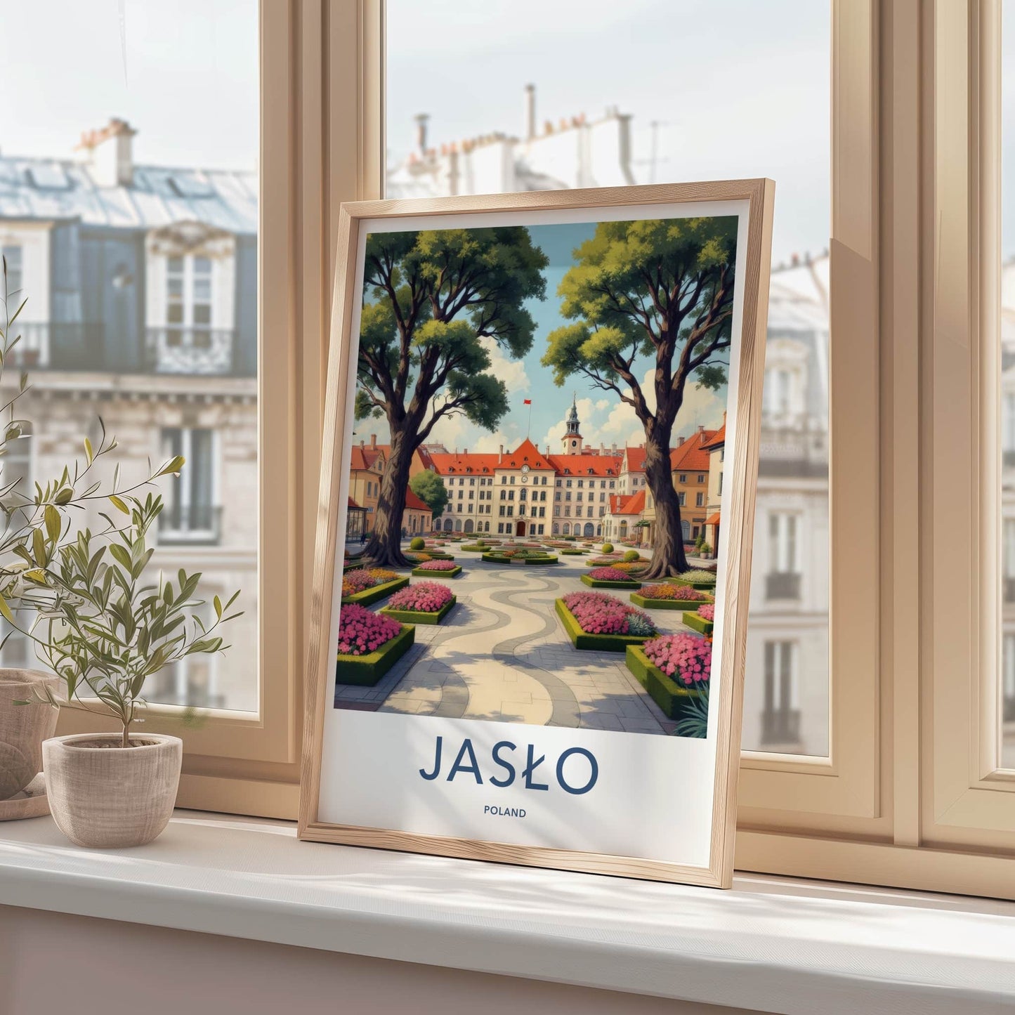 Jaslo Poster - Poland Travel Print - Grand Square Blossom Home Decor