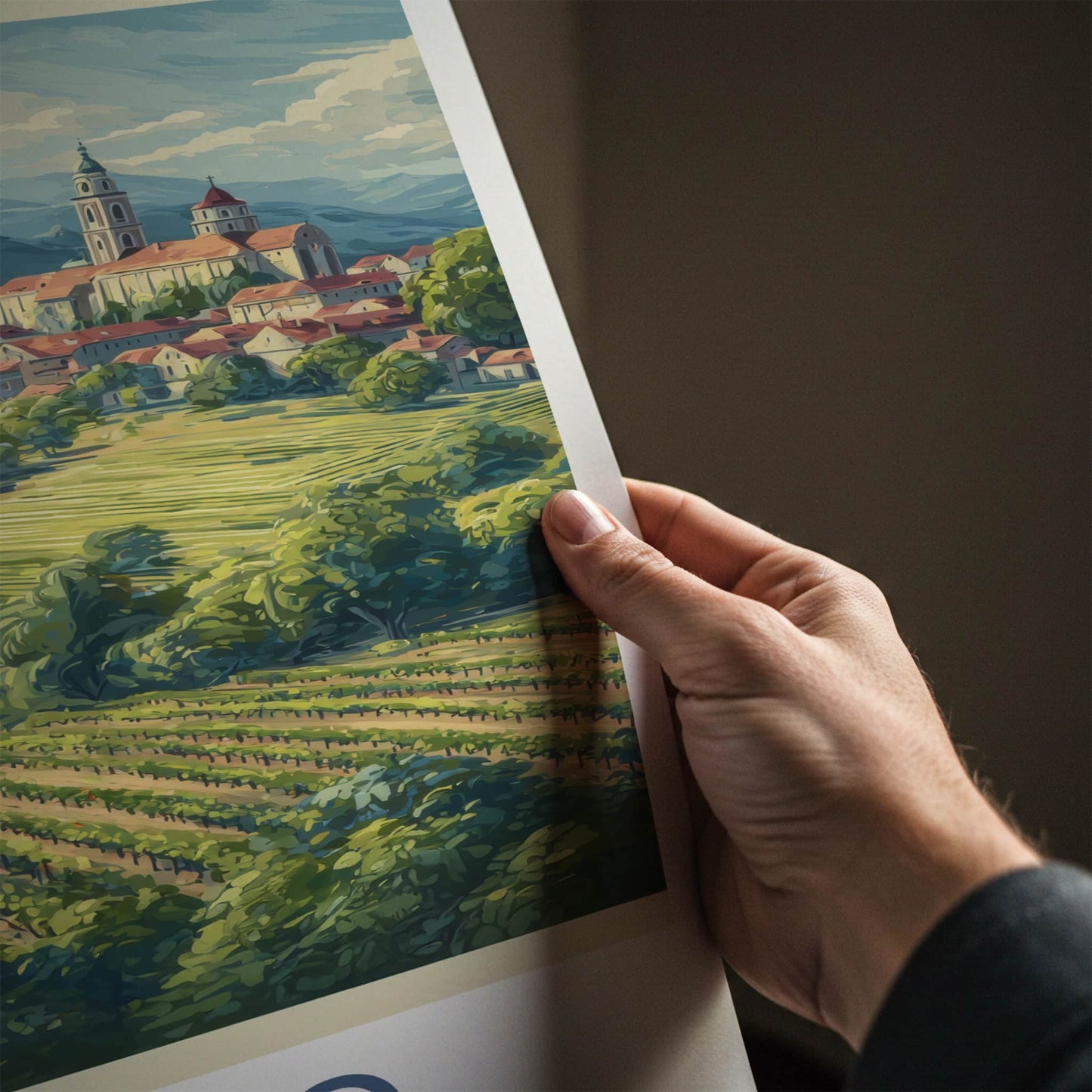 Jaslo Poster - Poland Wall Art - Scenic Village Vineyards Home Decor