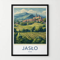 Jaslo Poster - Poland Wall Art - Scenic Village Vineyards Home Decor