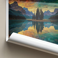 Jasper National Park Poster - Canada Wall Art - Vibrant Sky Reflection Home Decor