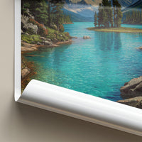 Jasper Poster - Canada Wall Art - Turquoise Lake Island Home Decor