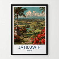 Jatiluwih Poster - Indonesia Travel Art - Lush Rice Terraces Home Decor