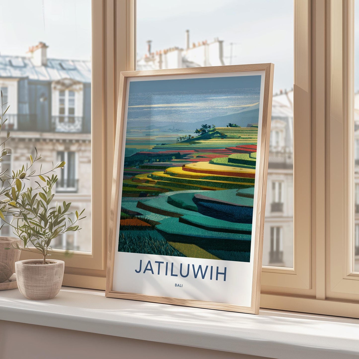 Jatiluwih Poster - Indonesia Travel Art - Terraced Rice Fields Home Decor