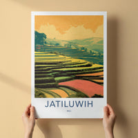 Jatiluwih Poster - Indonesia Travel Art - Vibrant Rice Fields Home Decor