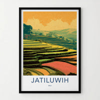 Jatiluwih Poster - Indonesia Travel Art - Vibrant Rice Fields Home Decor