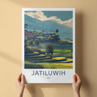 Jatiluwiih Poster - Indonesia Travel Art - Lush Terrace Village Home Decor