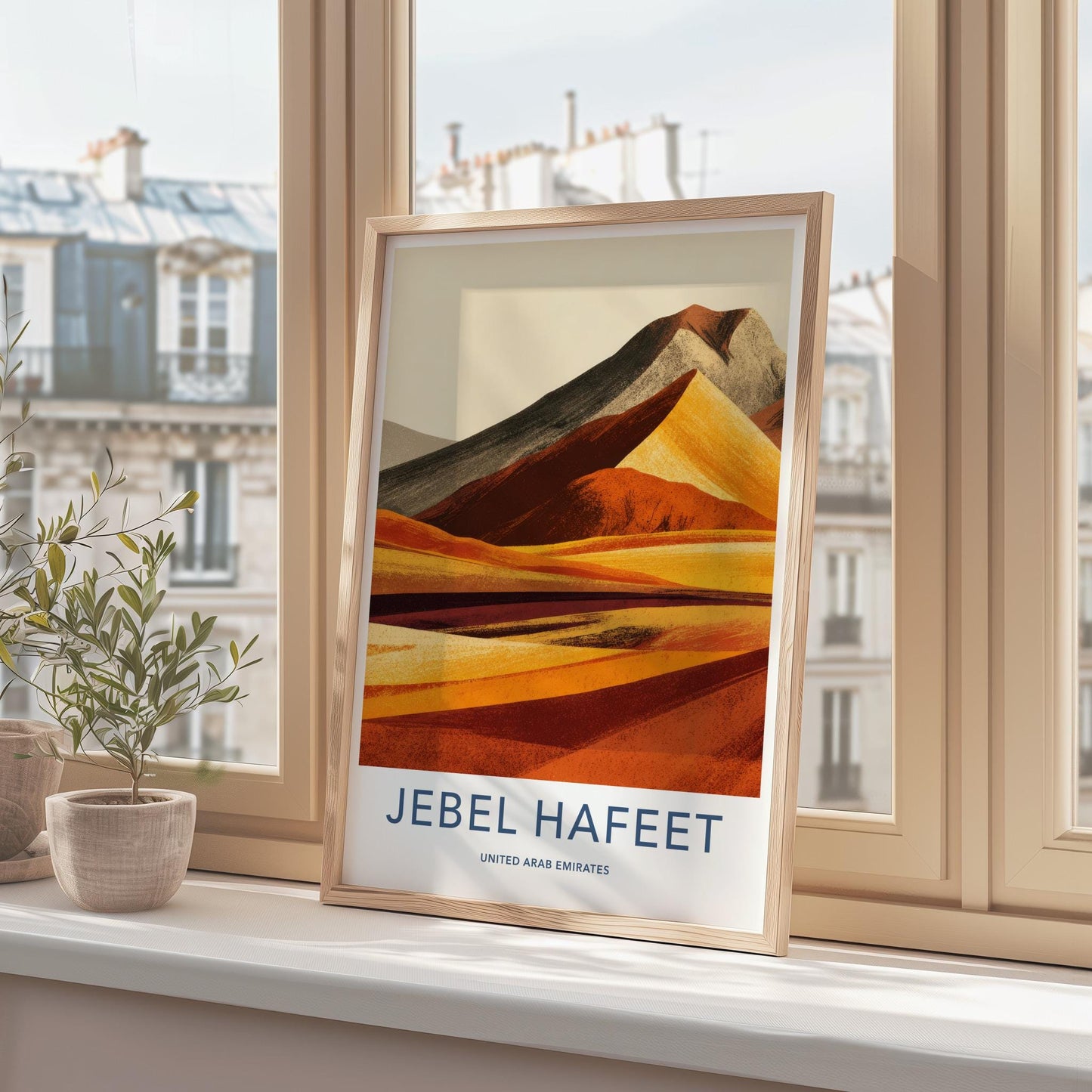 Jebel Hafeet Poster - United Arab Emirates Travel Art - Colorful Desert Peaks Home Decor