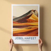 Jebel Hafeet Poster - United Arab Emirates Travel Art - Colorful Desert Peaks Home Decor