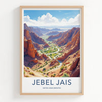 Jebel Jais Poster - United Arab Emirates Travel Art - Canyon Road Oasis Home Decor