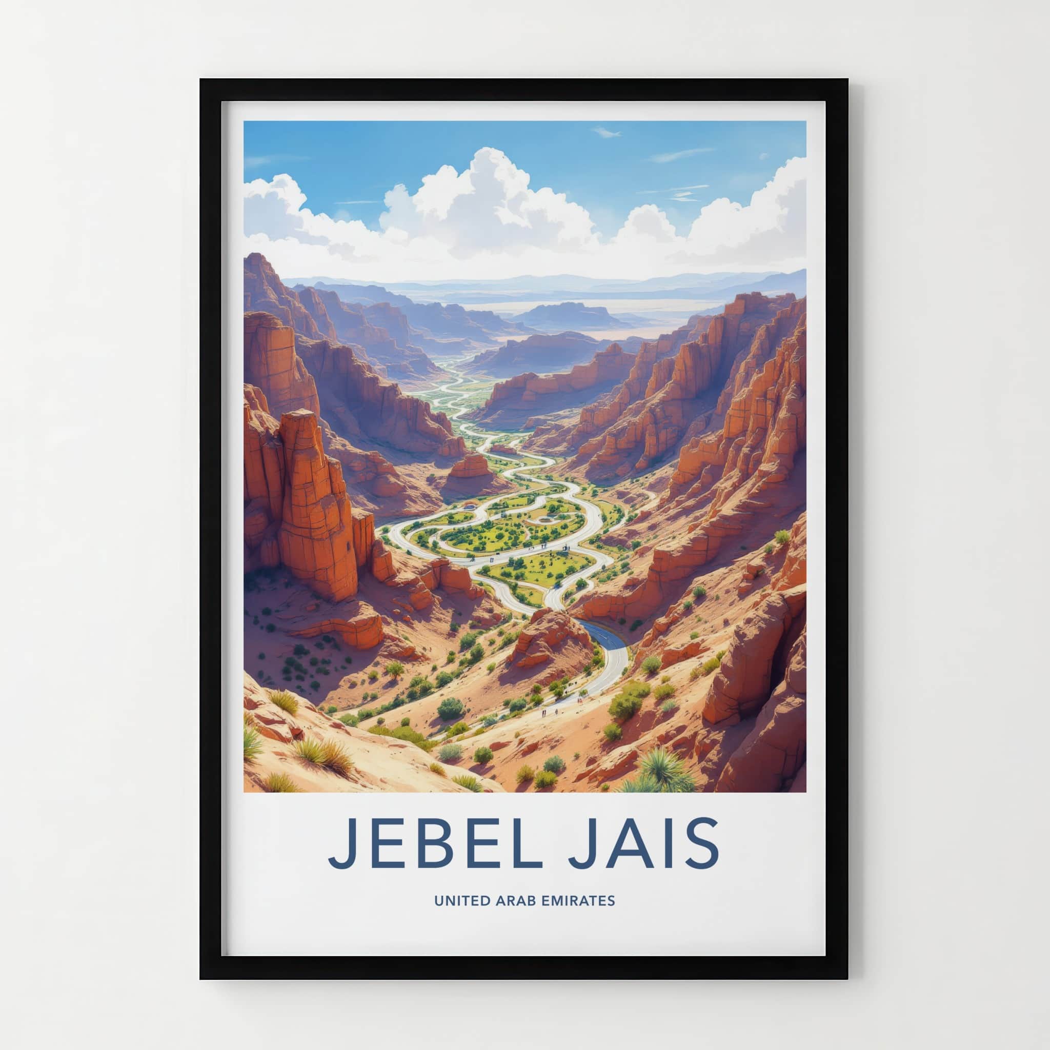 Jebel Jais Poster - United Arab Emirates Travel Art - Canyon Road Oasis Home Decor