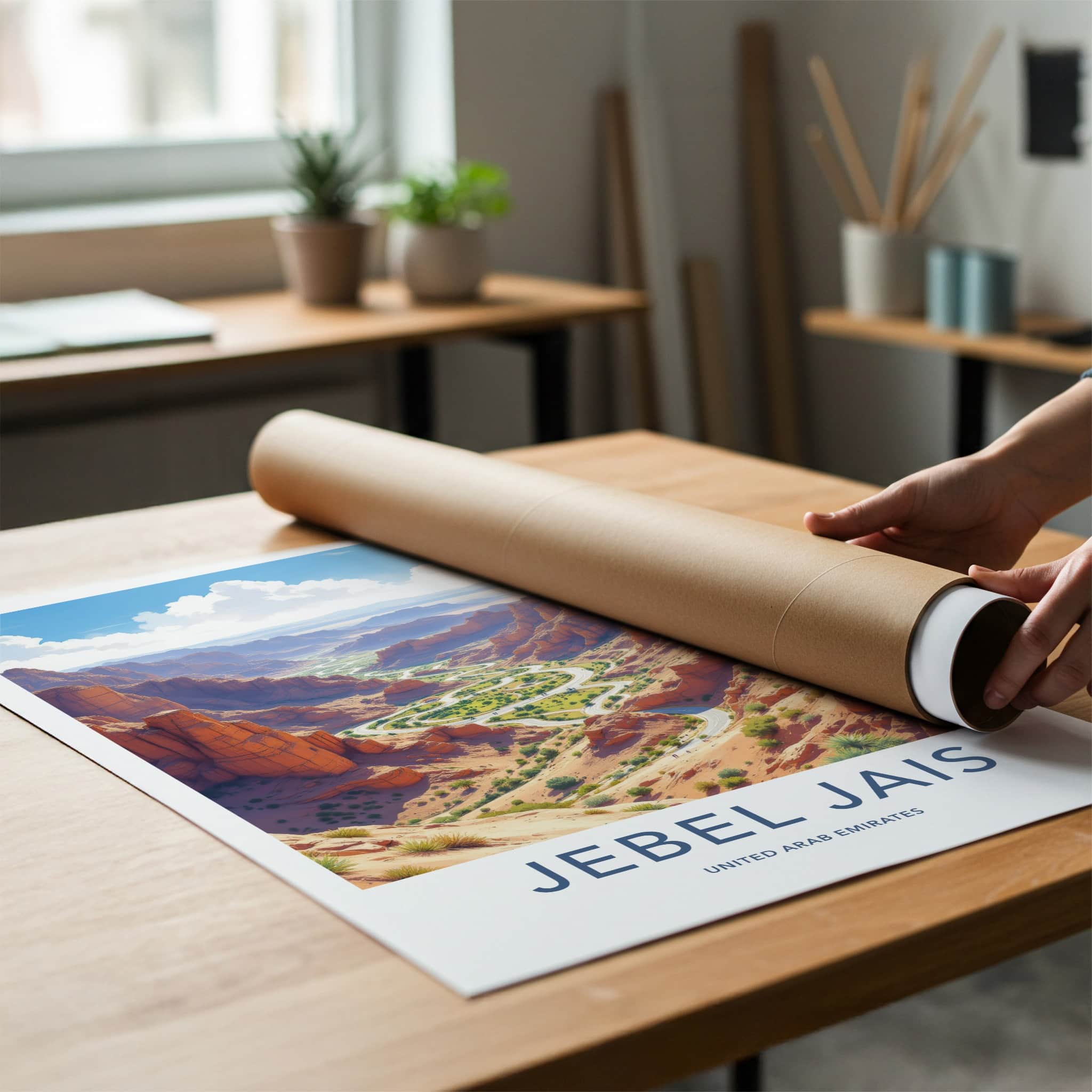 Jebel Jais Poster - United Arab Emirates Travel Art - Canyon Road Oasis Home Decor