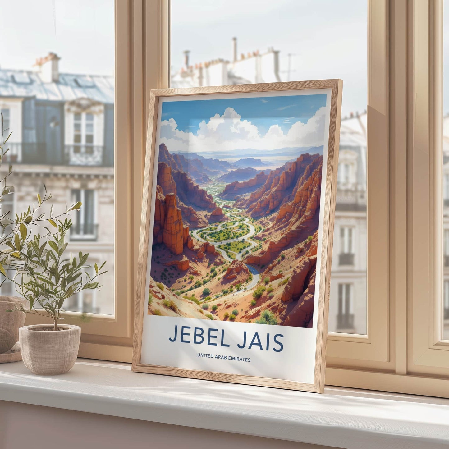 Jebel Jais Poster - United Arab Emirates Travel Art - Canyon Road Oasis Home Decor