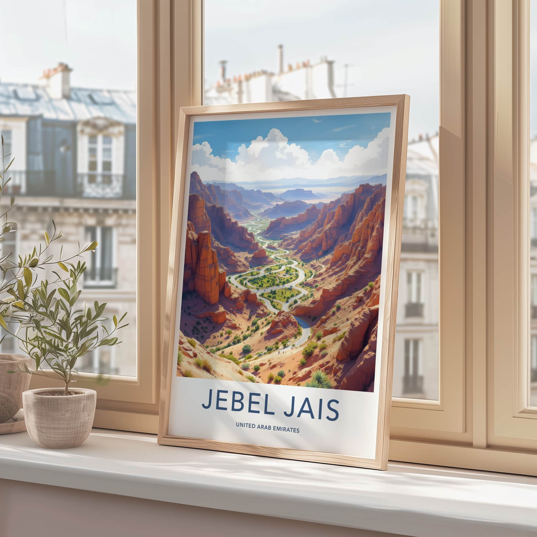 Jebel Jais Poster - United Arab Emirates Travel Art - Canyon Road Oasis Home Decor