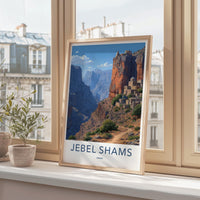 Jebel Shams Poster - Oman Travel Art - Canyon Village View Home Decor