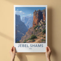 Jebel Shams Poster - Oman Travel Art - Canyon Village View Home Decor