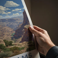 Jebel Shams Poster - Oman Travel Art - Cliffside Village Canyon Home Decor