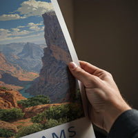 JEBEL SHAMS Poster - Oman Travel Art - Mountain Village Vista Home Decor