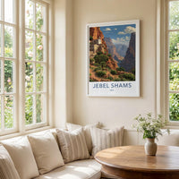 JEBEL SHAMS Poster - Oman Travel Art - Mountain Village Vista Home Decor