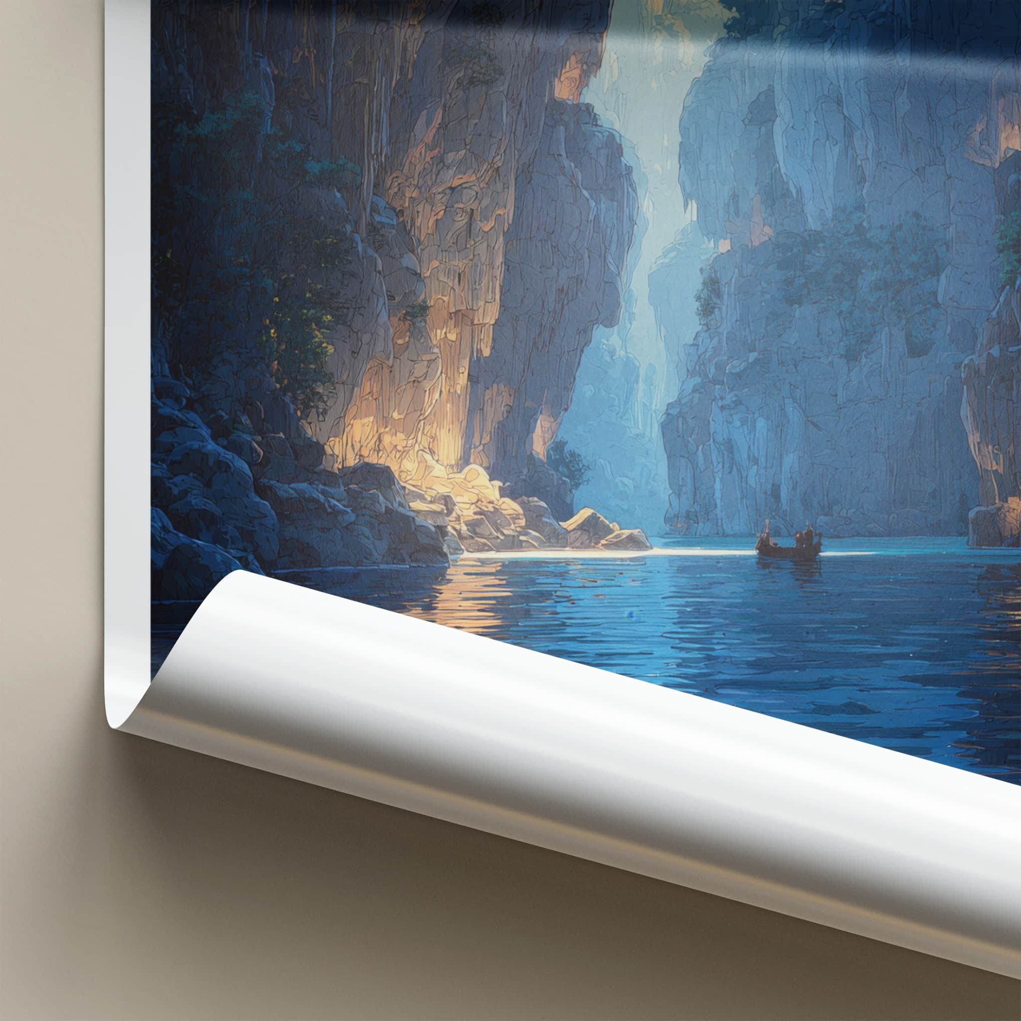 Jeita Grotto Poster - Lebanon Travel Art - Cave River Boat Gallery Art