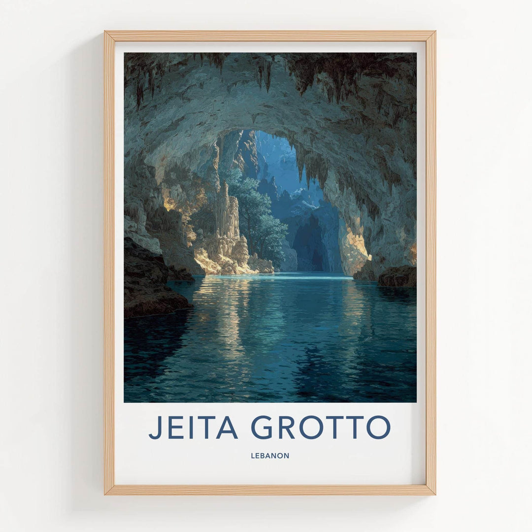 Jeita Grotto Poster - Lebanon Travel Art - Grotto Water Passage Home Decor