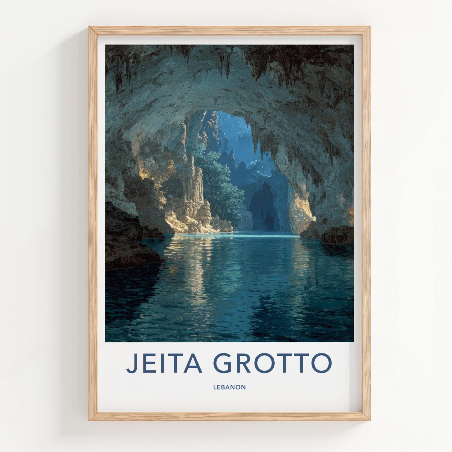 Jeita Grotto Poster - Lebanon Travel Art - Grotto Water Passage Home Decor