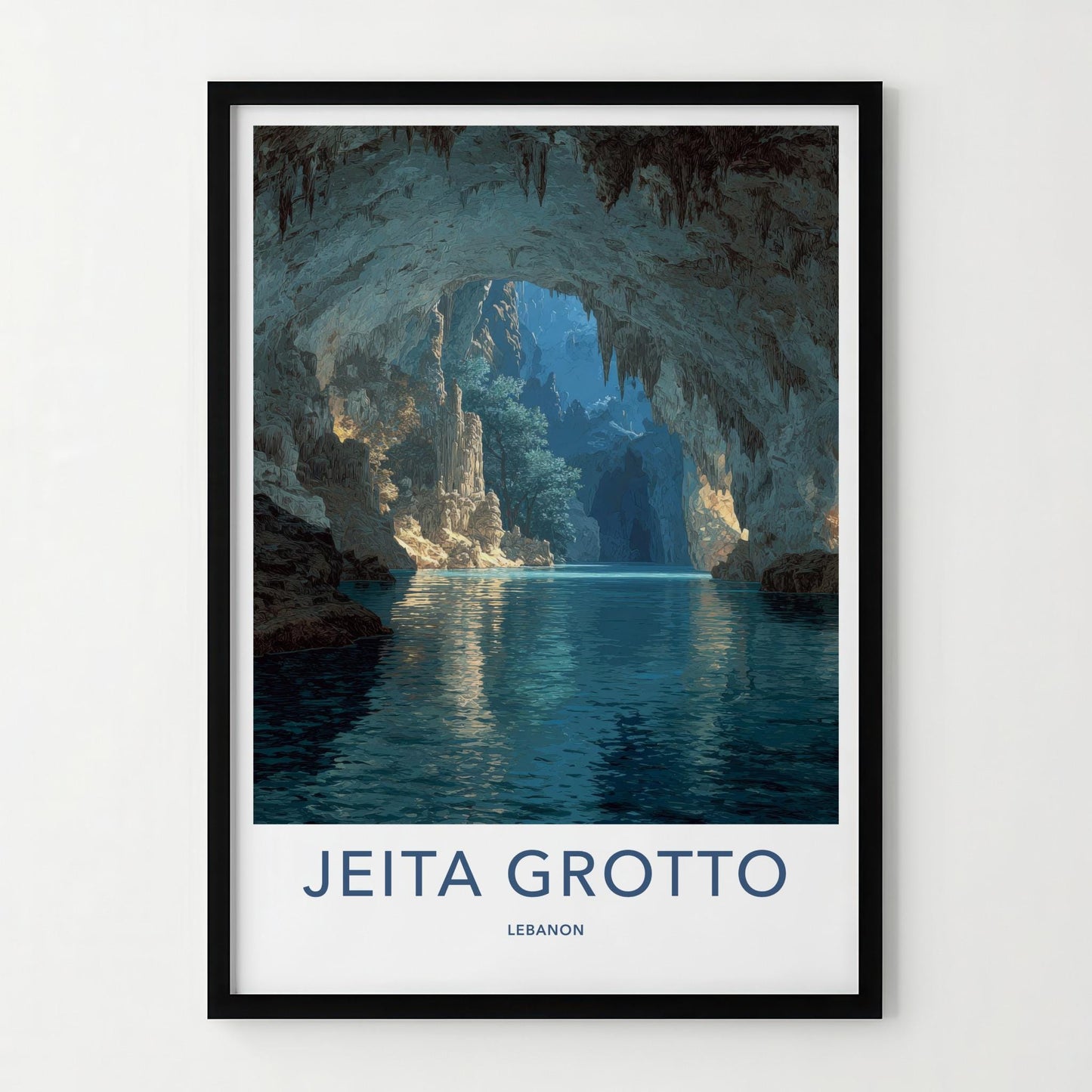 Jeita Grotto Poster - Lebanon Travel Art - Grotto Water Passage Home Decor