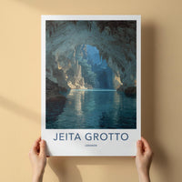 Jeita Grotto Poster - Lebanon Travel Art - Grotto Water Passage Home Decor
