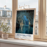 Jeita Grotto Poster - Lebanon Travel Art - Grotto Water Passage Home Decor