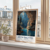 Jeita Grotto Poster - Lebanon Travel Art - Subterranean River Cave Home Decor